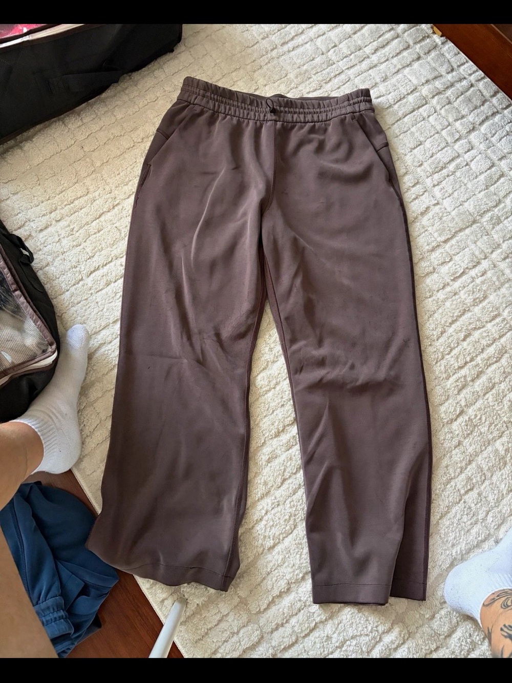 lululemon athletica Women's Brown Wide-Leg Track Pants